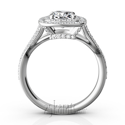 Double Halo Micro Pave Set Diamond Engagement Ring (5/8 ct. t.w.) - view 7 of 11