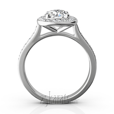 Joyful Halo Pave Set Diamond Engagement Ring (1/2 ct. t.w.)  - view 7 of 13