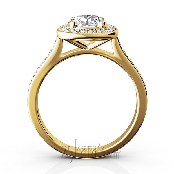 Joyful Halo Pave Set Diamond Engagement Ring (1/2 ct. t.w.)  - view 8