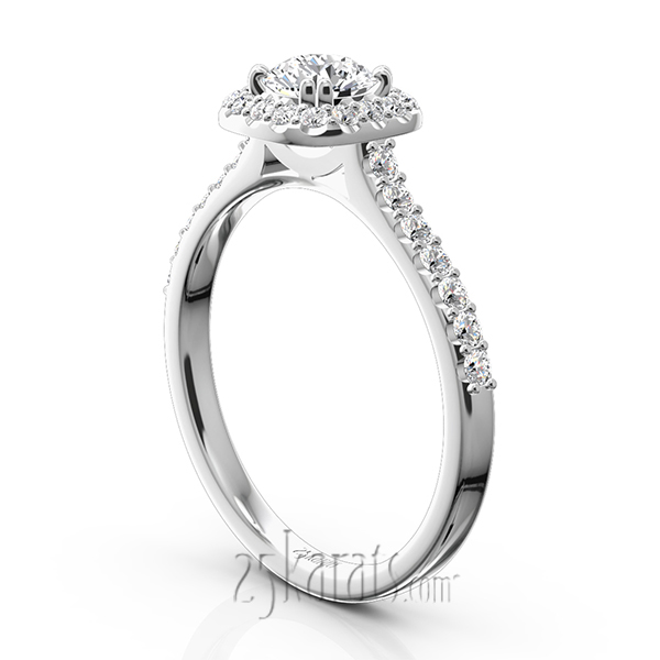 Cushioned Halo Micro Pave Diamond Engagement Ring (1/2 ct. t.w.) - view 4