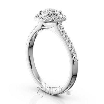 Cushioned Halo Micro Pave Diamond Engagement Ring (1/2 ct. t.w.) - view 4 of 10