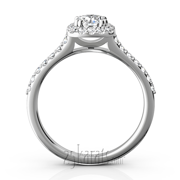 Cushioned Halo Micro Pave Diamond Engagement Ring (1/2 ct. t.w.) - view 7