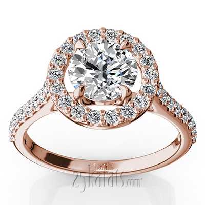 Celebration Halo Micro Pave Set Diamond Engagement Ring (1/2 ct. t.w.) - view 3 of 11