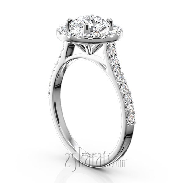 Celebration Halo Micro Pave Set Diamond Engagement Ring (1/2 ct. t.w.) - view 4