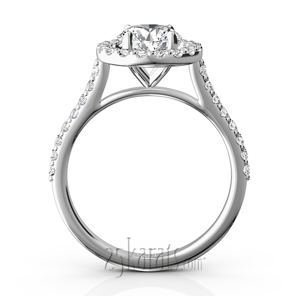 Celebration Halo Micro Pave Set Diamond Engagement Ring (1/2 ct. t.w.) - view 7