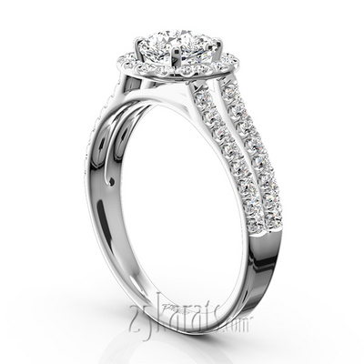 Scalloped Duo Shank Micro Pave Diamond Engagement Ring (1/2 ct. t.w.) - view 4 of 11