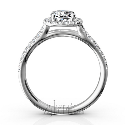 Scalloped Duo Shank Micro Pave Diamond Engagement Ring (1/2 ct. t.w.) - view 7 of 11