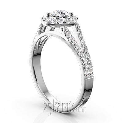 Split Shank Halo Diamond Engagement Ring (1/2 ct. t.w.) - view 4 of 9