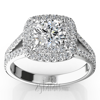 Split Shank Two Tier Halo Engagement Ring (3/4 ct. t.w.) - view 1 of 14