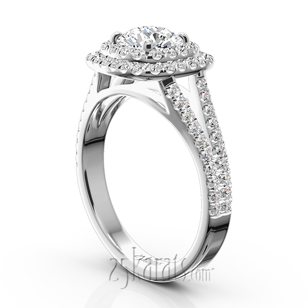 Split Shank Two Tier Halo Engagement Ring (3/4 ct. t.w.) - view 4