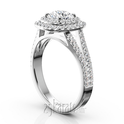 Split Shank Two Tier Halo Engagement Ring (3/4 ct. t.w.) - view 4 of 14