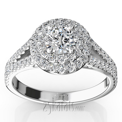 Split Shank Scalloped Micro Pave Engagement Ring (5/8  ct. t.w.) - view 1 of 9