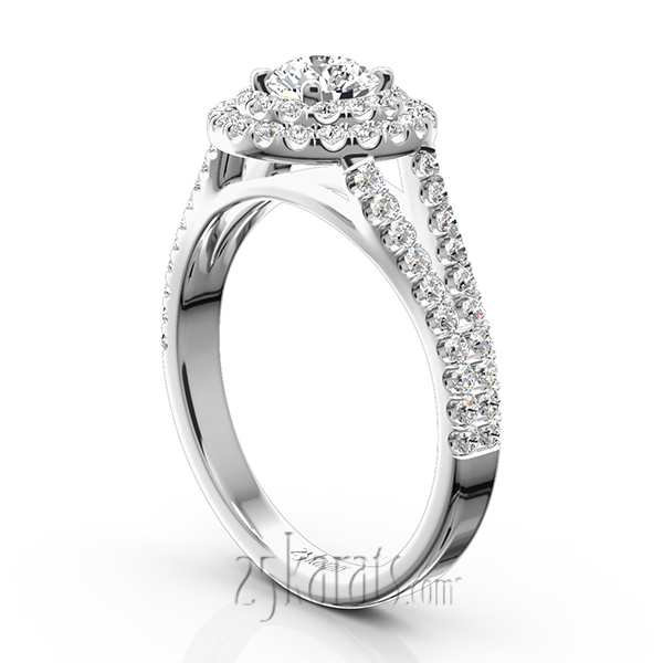 Split Shank Scalloped Micro Pave Engagement Ring (5/8  ct. t.w.) - view 4