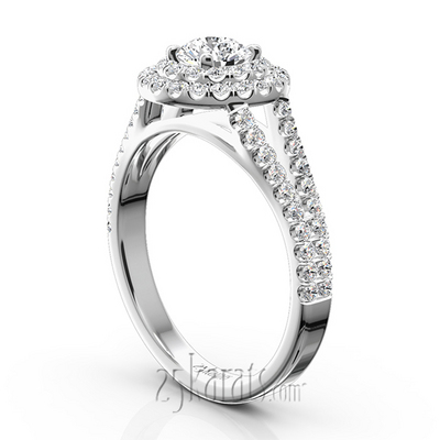 Split Shank Scalloped Micro Pave Engagement Ring (5/8  ct. t.w.) - view 4 of 9