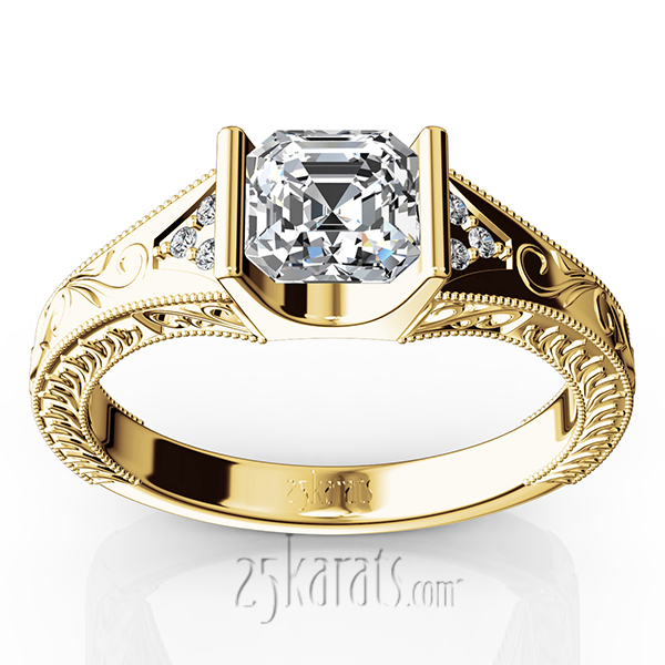 Tension Set Antique Design Engagement Ring (0.03ct. tw.) | 25karats