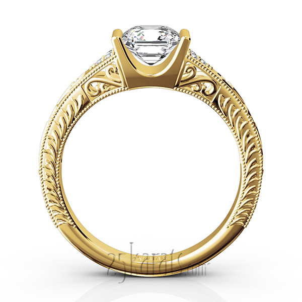 Tension Set Antique Design Engagement Ring (0.03ct. tw.) | 25karats