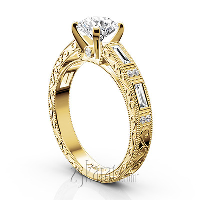 Nostalgic Engraving Design Engagement Ring (1/2 ct. t.w.)  - view 6 of 9