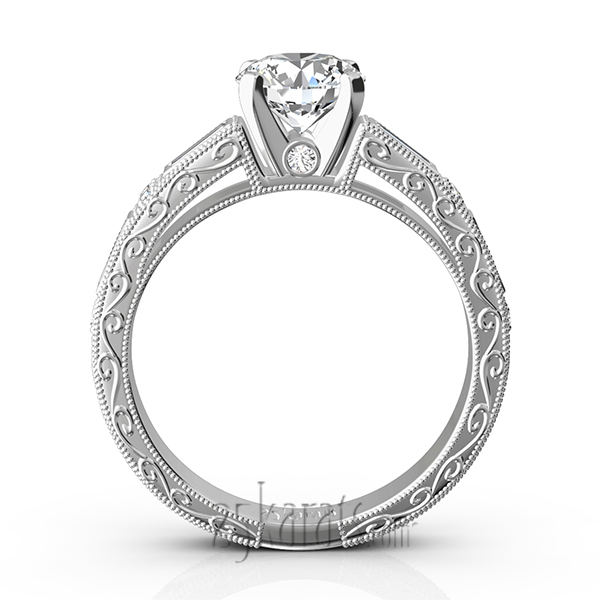 Nostalgic Engraving Design Engagement Ring (1/2 ct. t.w.)  - view 7