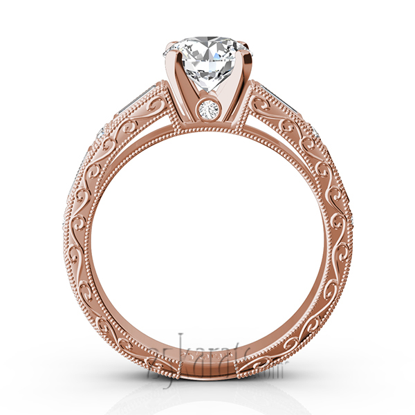 Nostalgic Engraving Design Engagement Ring (1/2 ct. t.w.)  - view 9