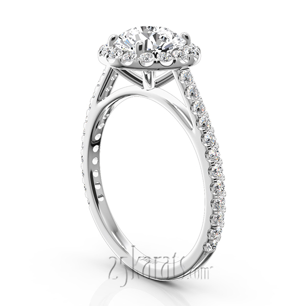 Cathedral Halo Diamond Engagement Ring (0.50 ct. tw) - view 4