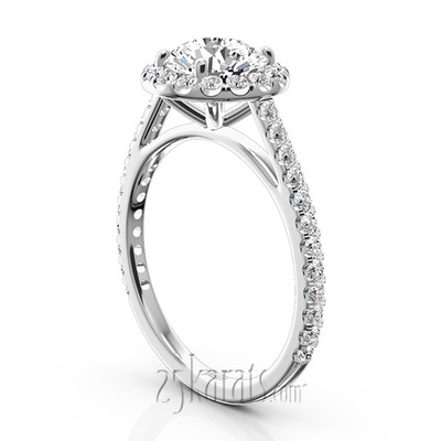 Cathedral Halo Diamond Engagement Ring (0.50 ct. tw) - view 4 of 9