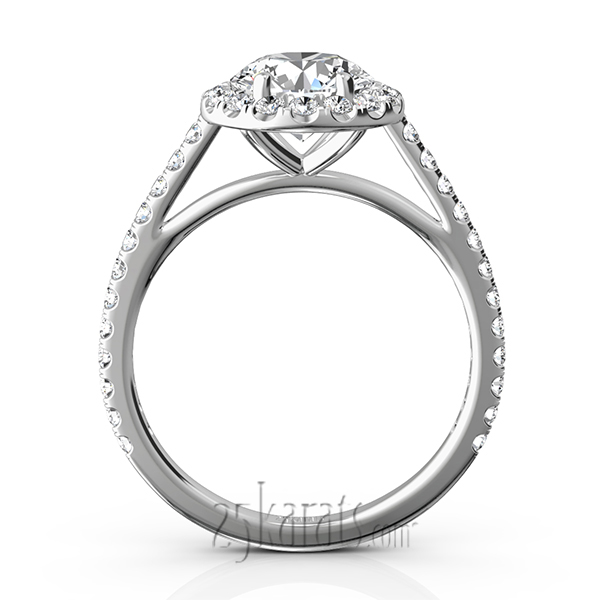 Cathedral Halo Diamond Engagement Ring (0.50 ct. tw) - view 7