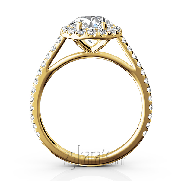 Cathedral Halo Diamond Engagement Ring (0.50 ct. tw) - view 8