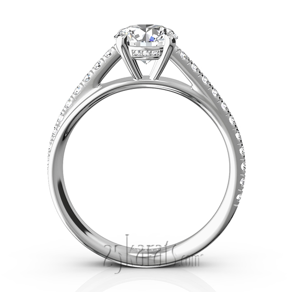 Micro Pave Set 4-Prong Center Diamond Engagement Ring (1/3 ct. t.w.) - view 10