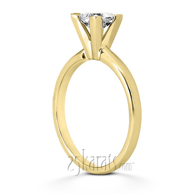 V Tip 4 Prong Classic Princess Cut Solitaire Engagement Ring  - view 1 of 4