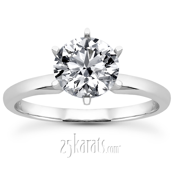 Round Cut 6-Prong Classic Solitaire Engagement Ring  - view 6