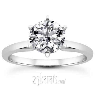 Round Cut 6-Prong Classic Solitaire Engagement Ring  - view 6 of 6