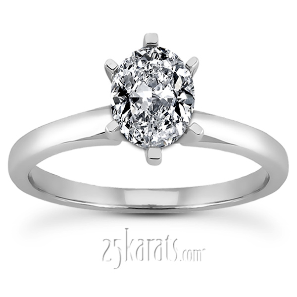 Oval Cut 6-Prong Solitaire Engagement Ring  - view 4