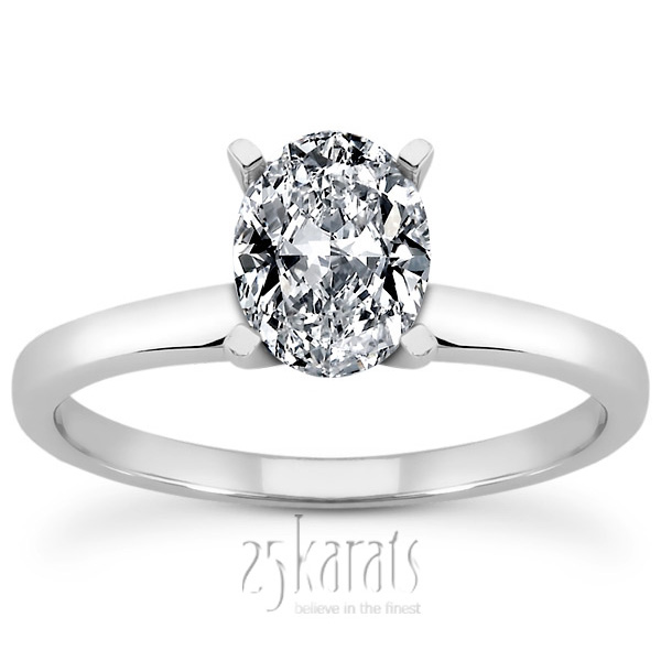 Oval Cut Solitaire Diamond Engagement Ring (0.50 ct.) - view 4