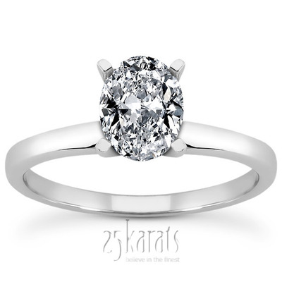 Oval Cut Solitaire Diamond Engagement Ring (0.50 ct.) - view 4 of 4