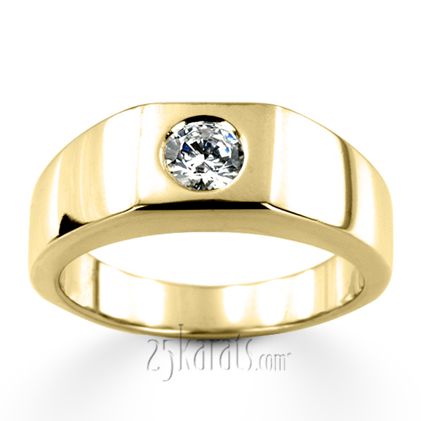 0.50 ct. Solitaire Diamond Man Ring - view 3