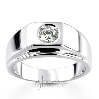 0.50 ct. Solitaire Diamond Men  Ring - view 3 of 5