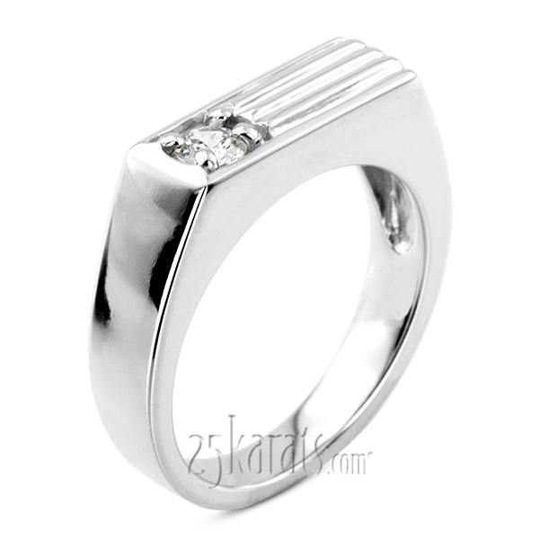 0.35 ct. Solitaire Diamond Man Ring - view 2