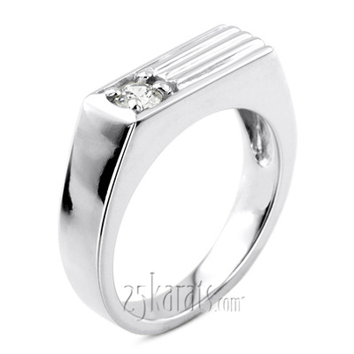 0.35 ct. Solitaire Diamond Man Ring - view 2 of 6