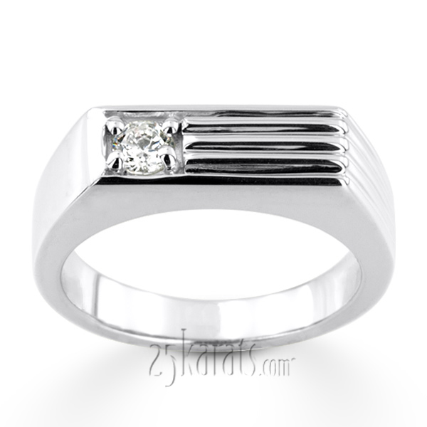 0.35 ct. Solitaire Diamond Man Ring - view 3