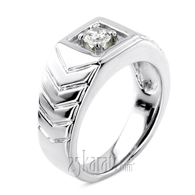 0.35 ct. Solitaire Diamond Men  Ring - view 2 of 6