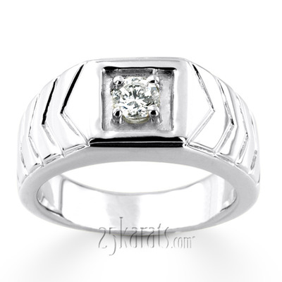 0.35 ct. Solitaire Diamond Men  Ring - view 3 of 6