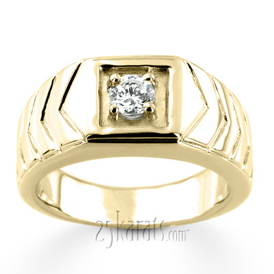 0.35 ct. Solitaire Diamond Men  Ring - view 4 of 6