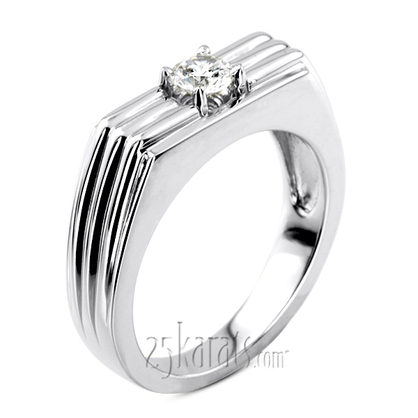 0.35 ct. Solitaire Diamond Men Ring - view 2