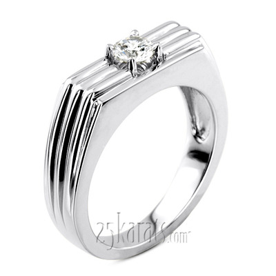 0.35 ct. Solitaire Diamond Men Ring - view 2 of 6