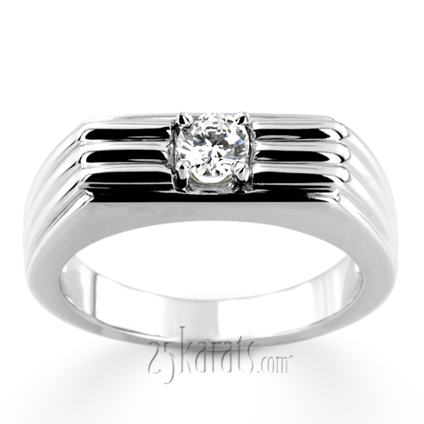 0.35 ct. Solitaire Diamond Men Ring - view 3