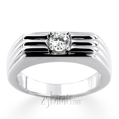 0.35 ct. Solitaire Diamond Men Ring - view 3 of 6