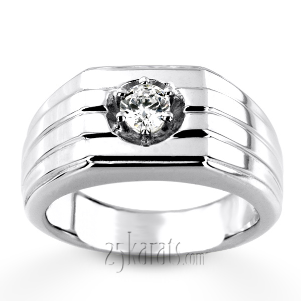 0.35 ct. Solitaire  Men's Diamond Ring - view 4