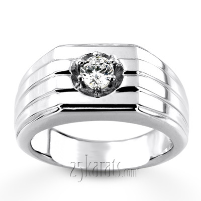 0.35 ct. Solitaire  Men's Diamond Ring - view 4 of 6