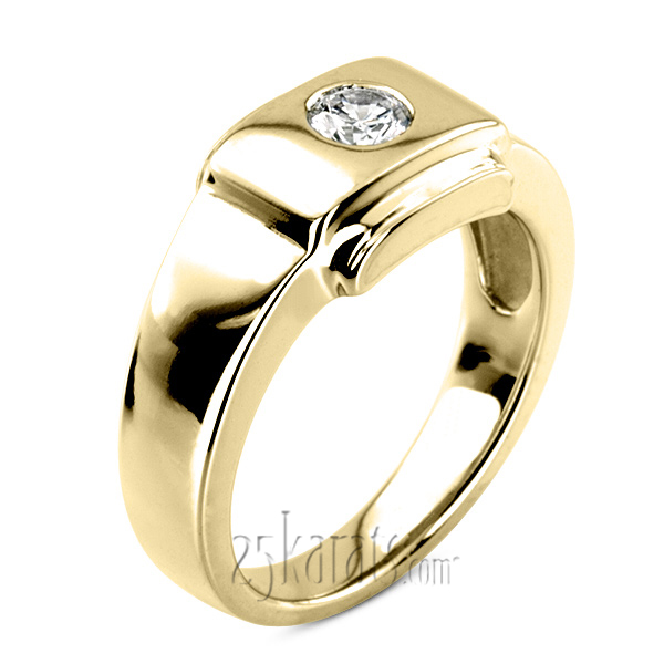 0.35 ct. Solitaire Diamond Man Ring - view 2