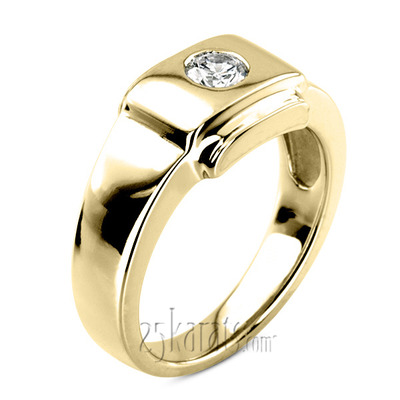 0.35 ct. Solitaire Diamond Man Ring - view 2 of 6